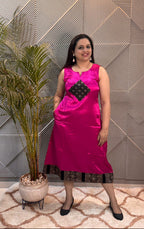 Hot Pink Mashru Dress