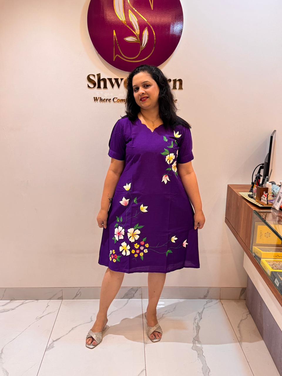 Purple Hand Painted Dress