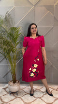 Hot Pink Hand Painted Dress