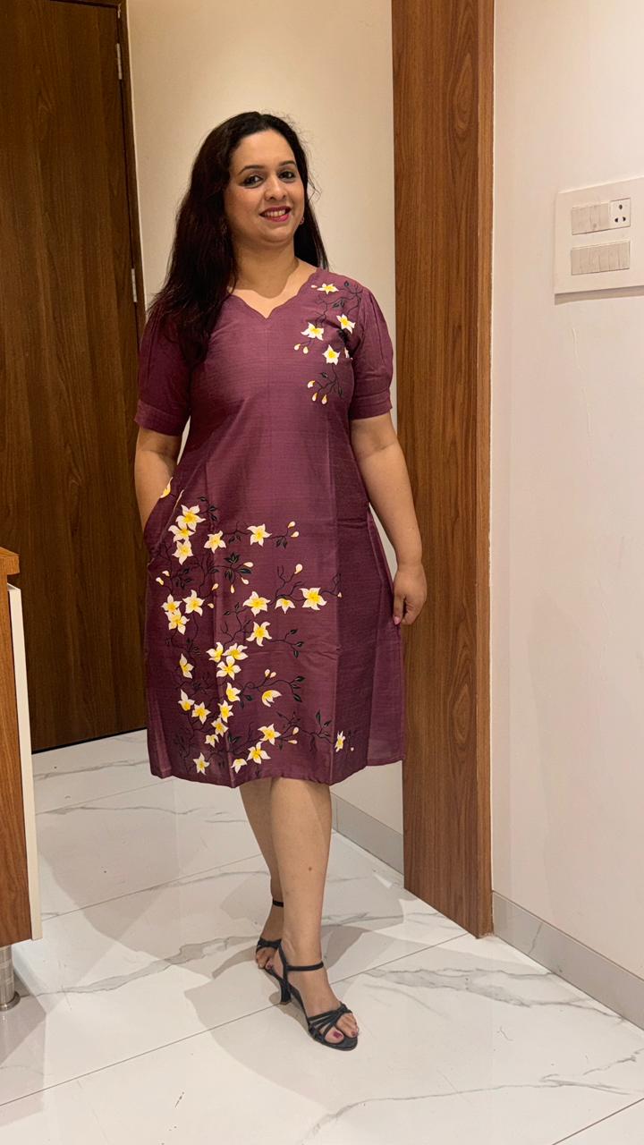 Light Brown Hand Painted Dress