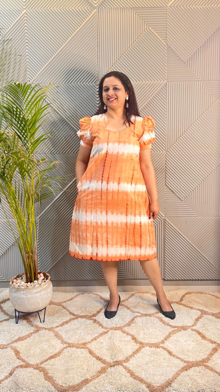 Peach Shibori Dress