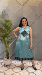 Sky Blue Mashru Dress