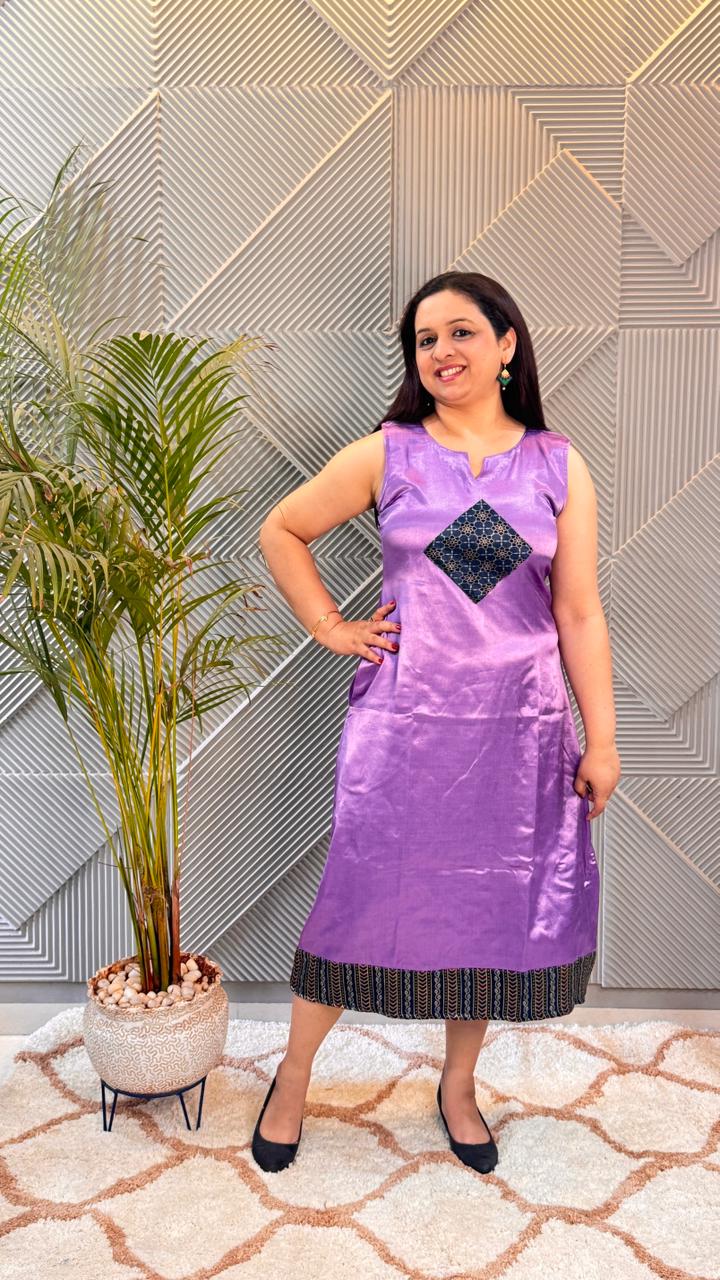 Lavendar Mashru Dress