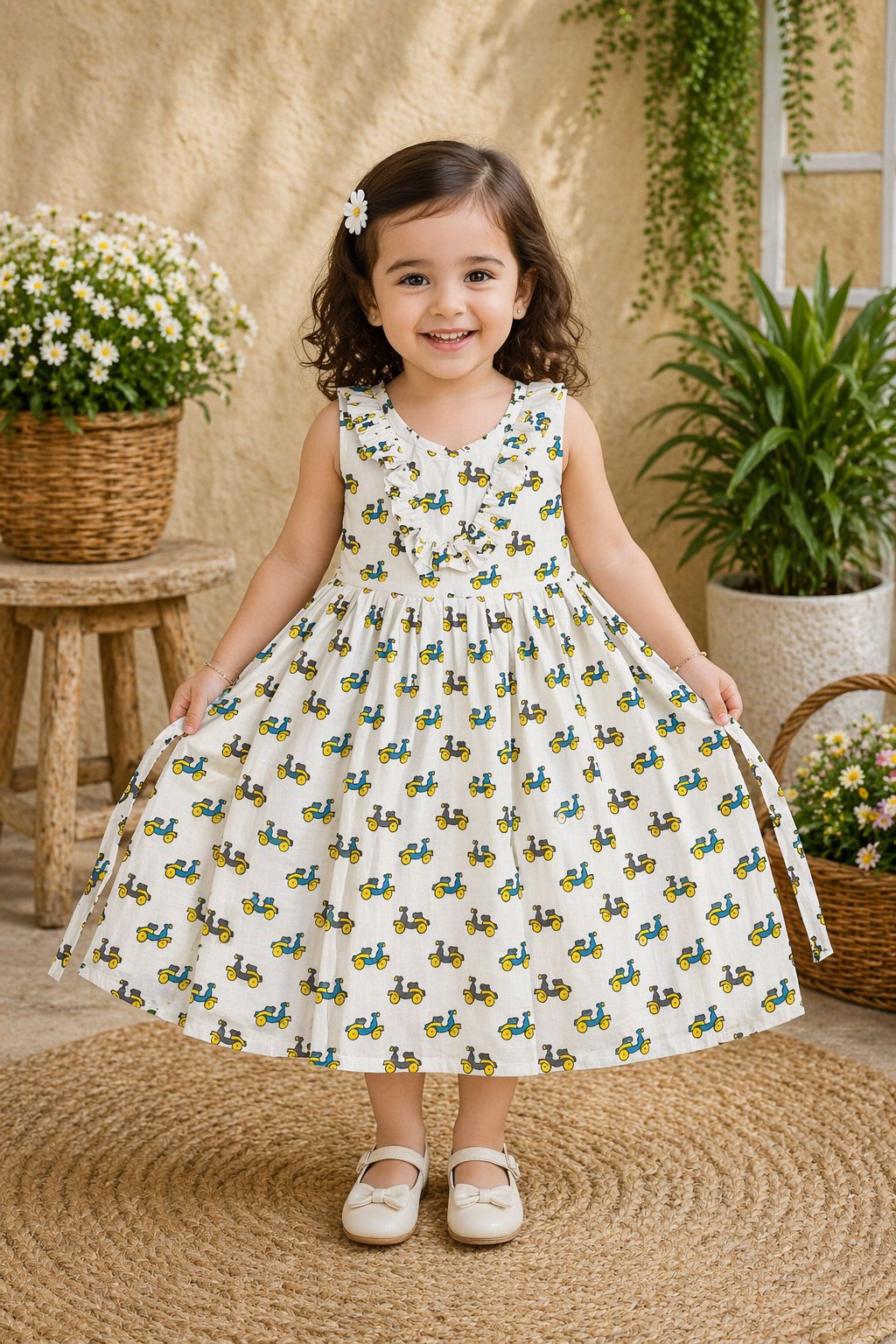 White Casual Frock 4