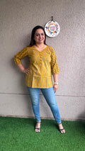 Short Top - Ajrak Yellow