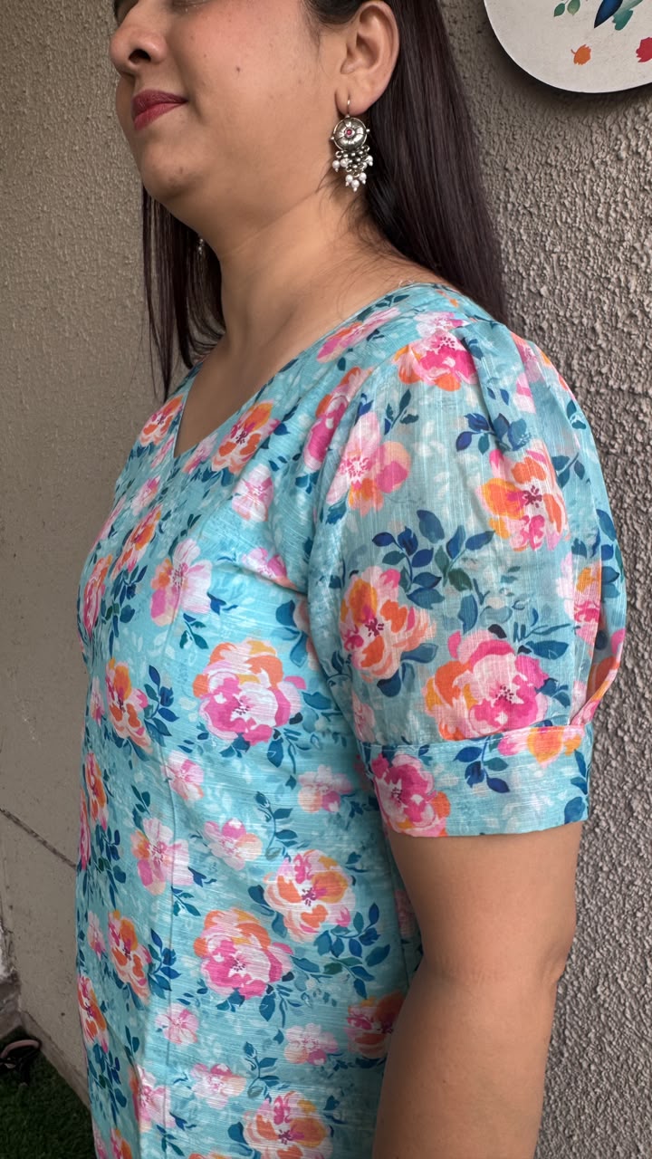 Blue Linen Short Top