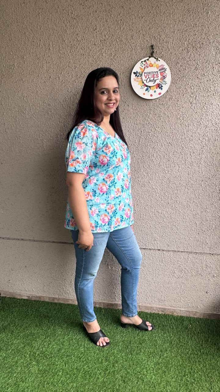 Blue Linen Short Top