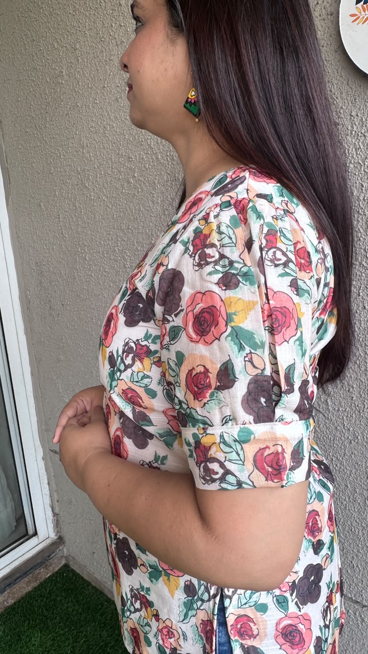 White Floral Linen