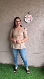 Embroidered Slub Cotton - White