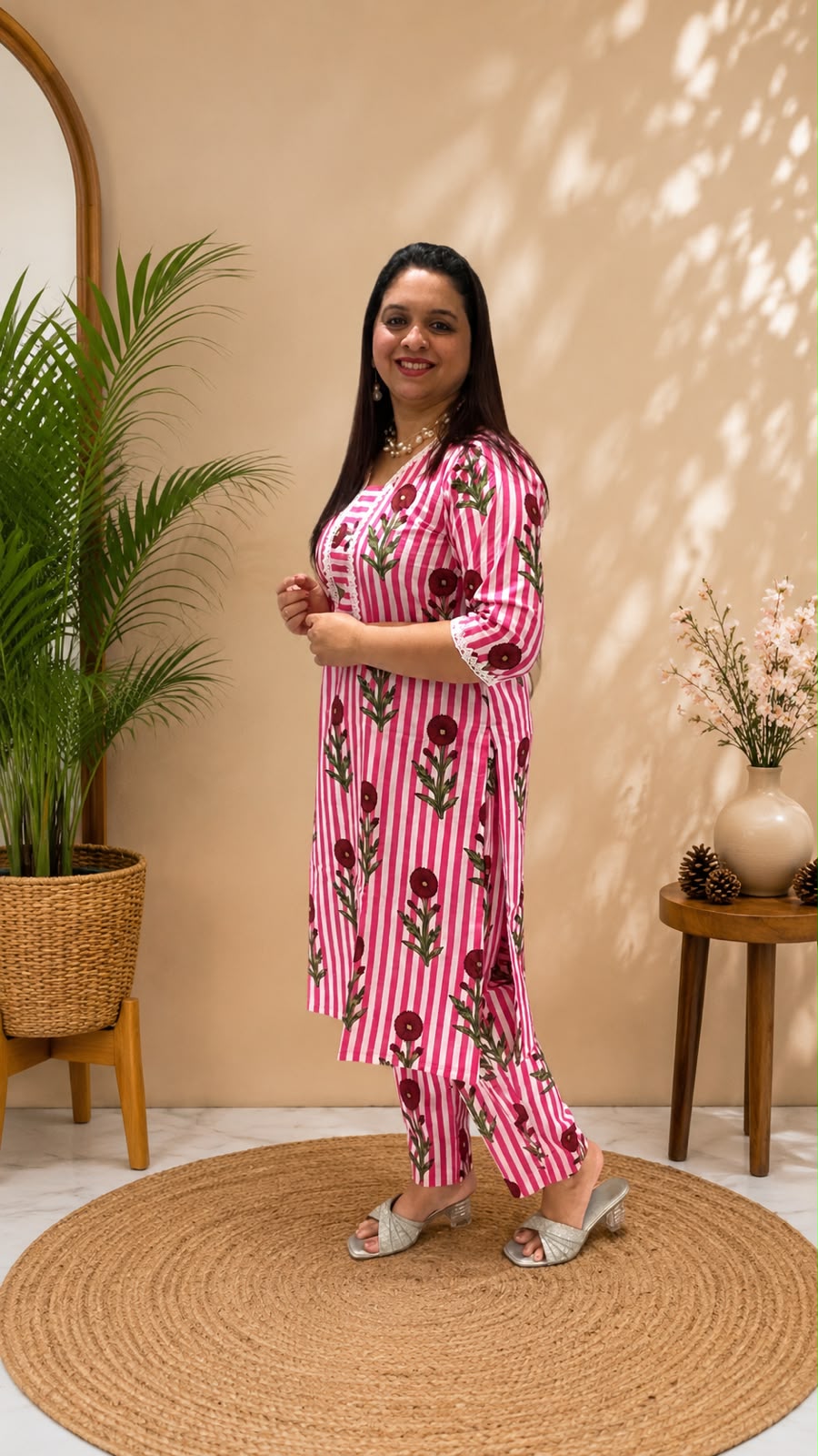 Pink Brown Cord Set