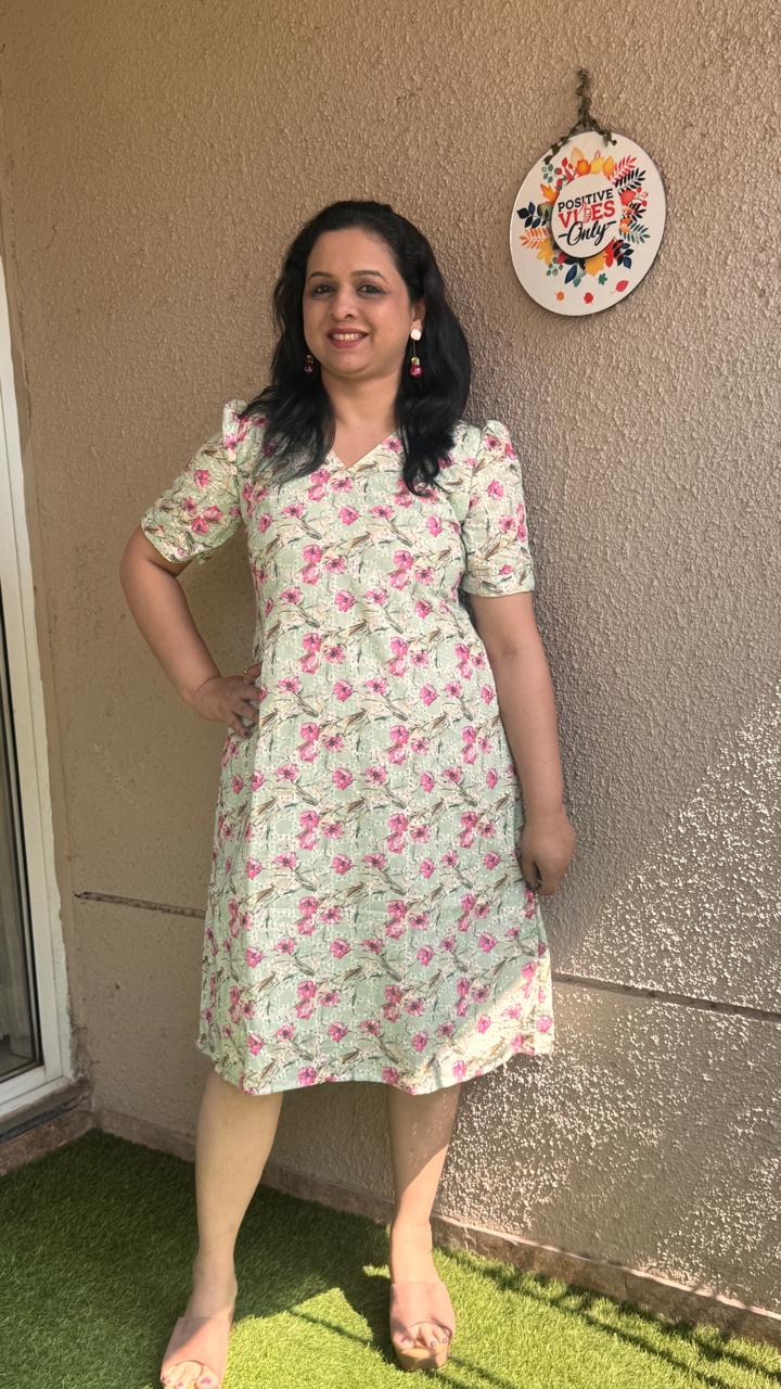 Yellow Floral Hakoba Dress