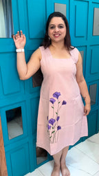 Light Pink Hand Painted Cotton Dress