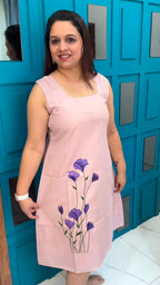 Light Pink Hand Painted Cotton Dress