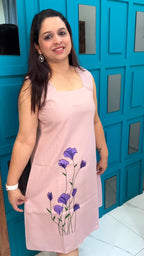 Light Pink Hand Painted Cotton Dress