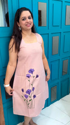 Light Pink Hand Painted Cotton Dress