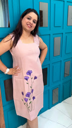 Light Pink Hand Painted Cotton Dress