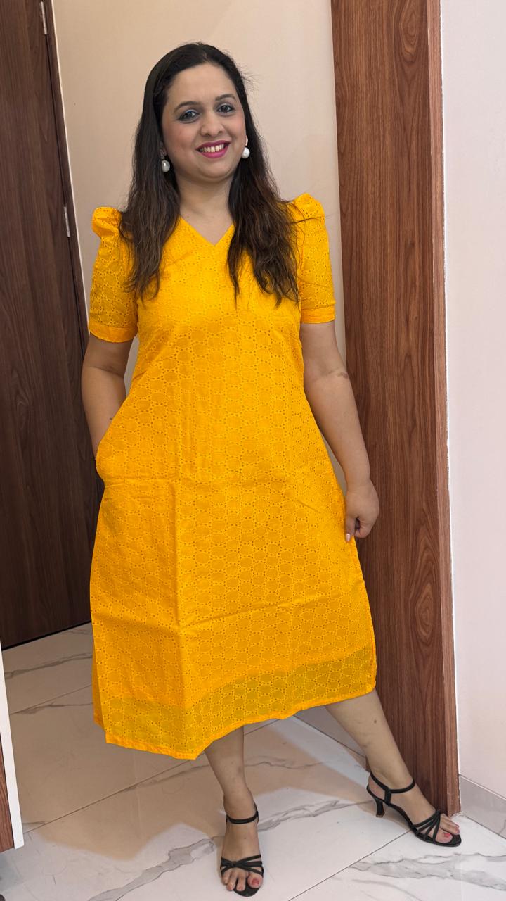 Mango Yellow Hakoba Dress