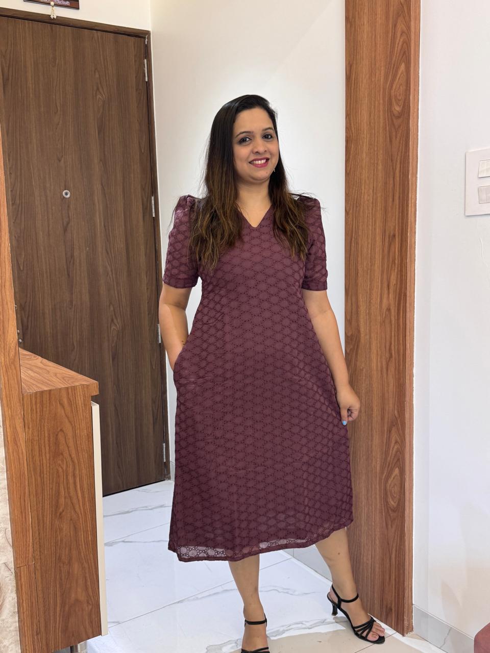 Dark Brown Hakoba Dress