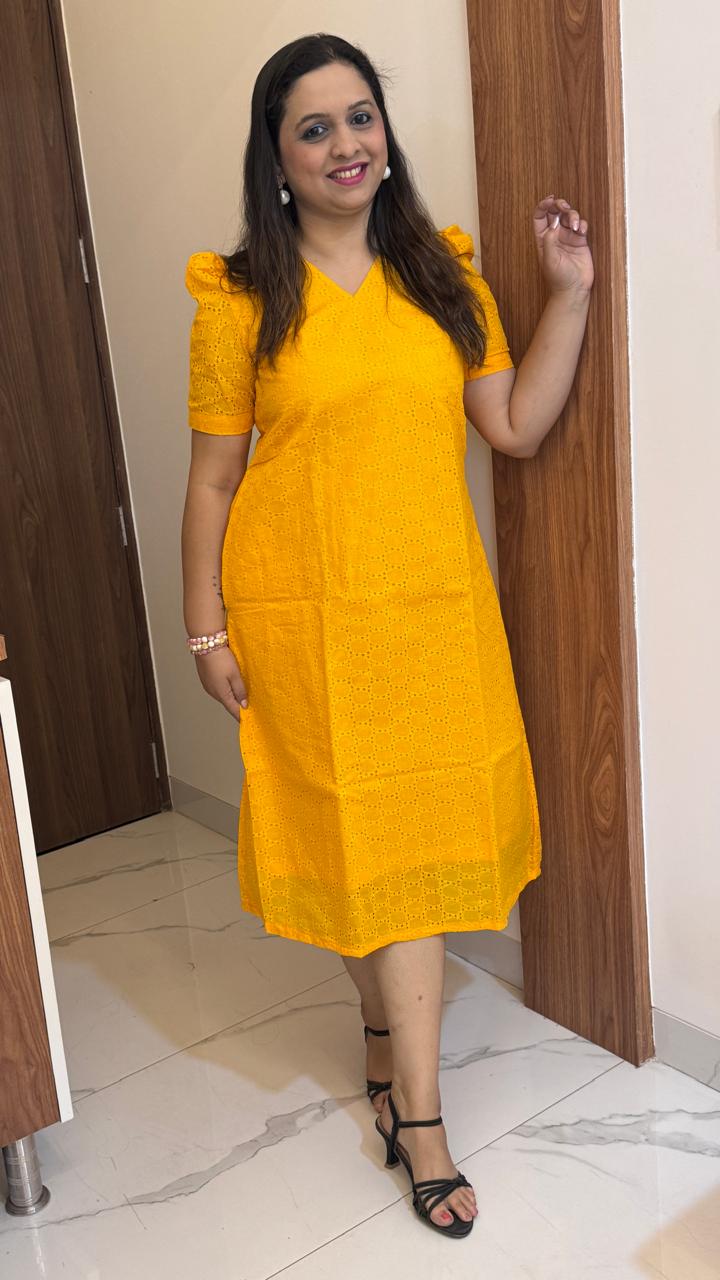 Mango Yellow Hakoba Dress