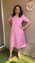 Pink Floral Hakoba Dress