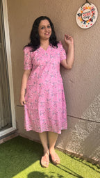 Pink Floral Hakoba Dress