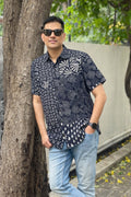 Grey Shirt with Patchwork