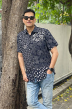 Grey Shirt with Patchwork
