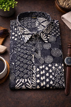 Grey Shirt with Patchwork