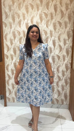 White Floral Hakoba Dress