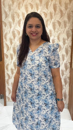 White Floral Hakoba Dress