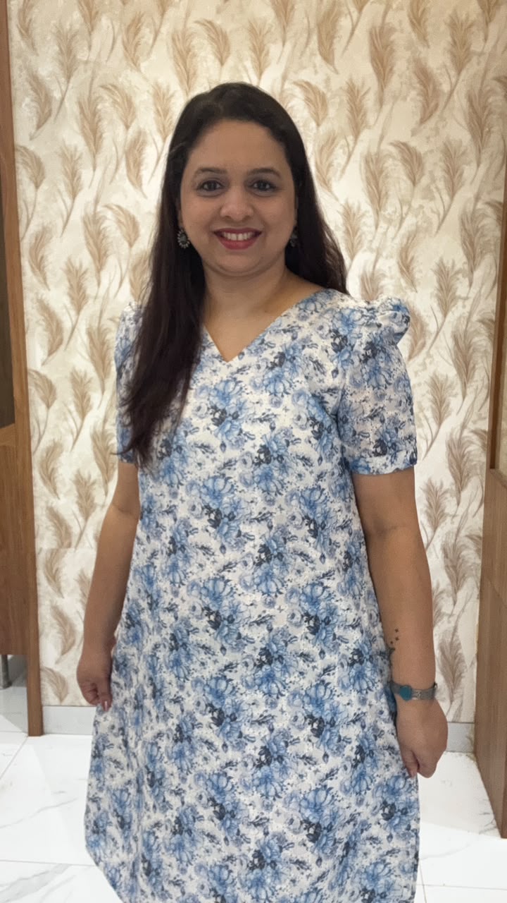 White Floral Hakoba Dress