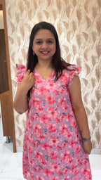 Pink Floral Hakoba Dress