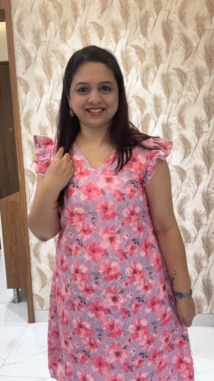 Pink Floral Hakoba Dress