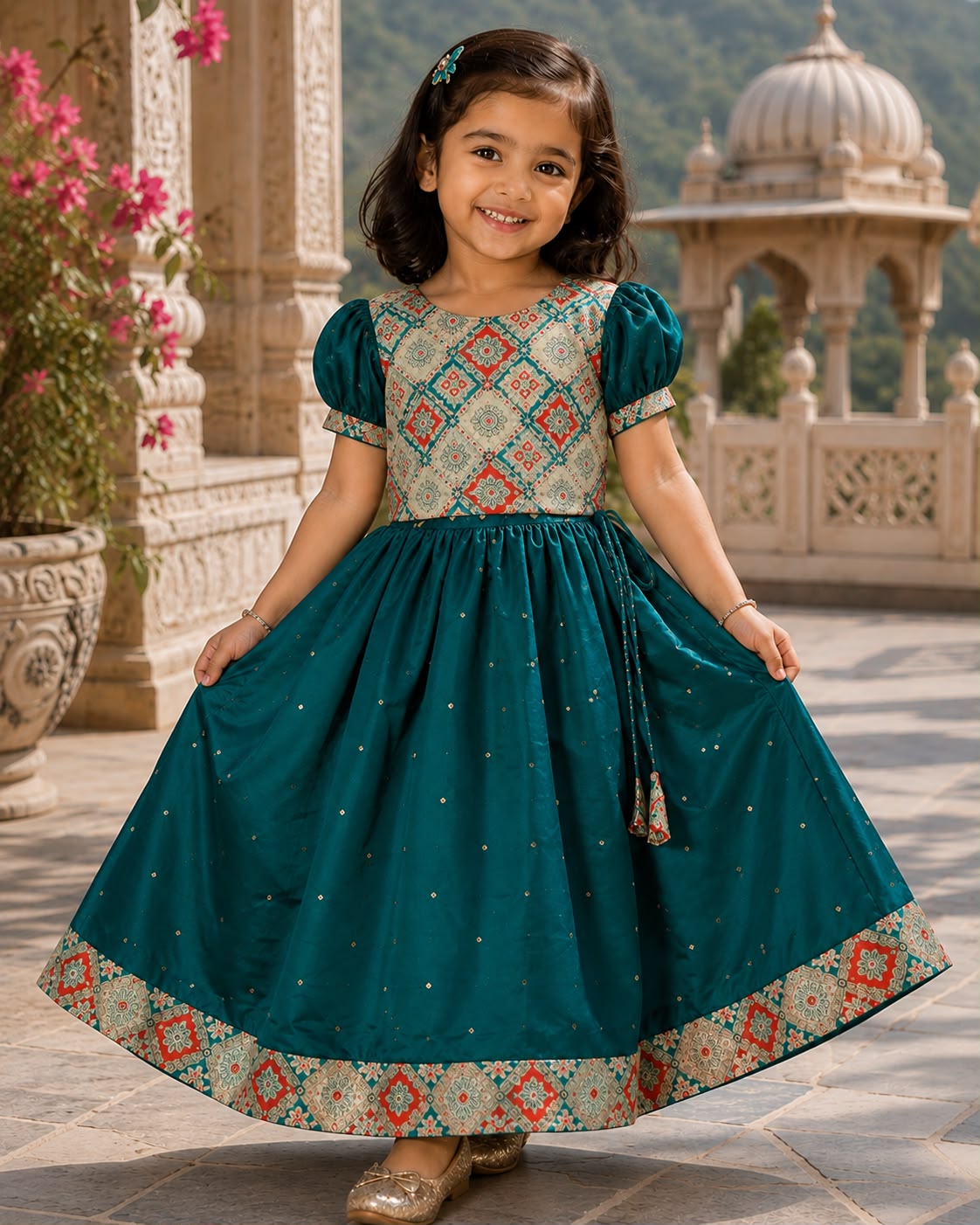 Dark Green Ethnic Frock