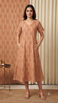 Light Brown Ikkat Dress