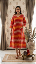 Orange Ikkat Dress
