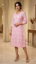 Baby Pink Ikkat Dress