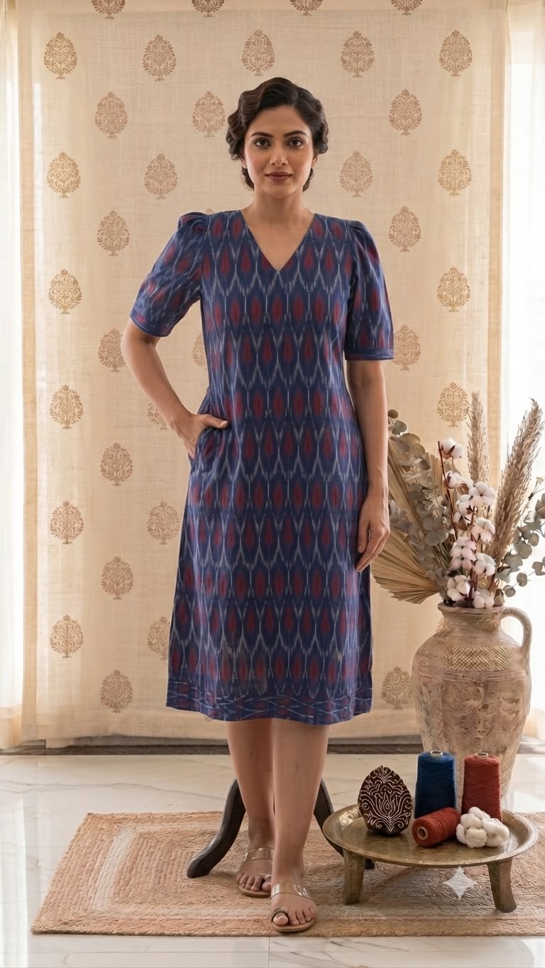 Purple Ikkat Dress