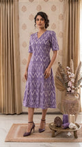 Lavendar Ikkat Dress