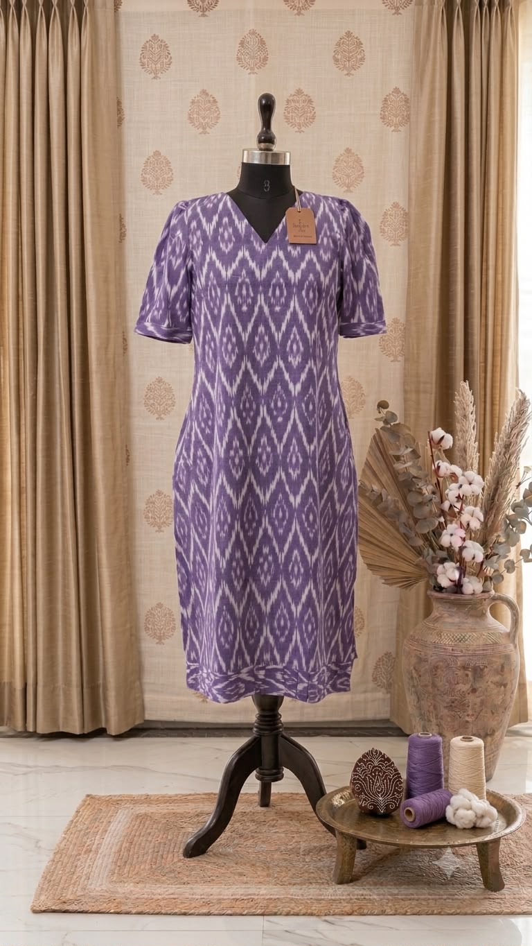 Lavendar Ikkat Dress