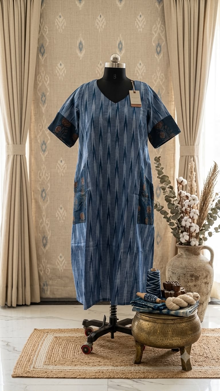 Gray Ikkat Dress