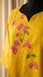 Yellow Bogan wel Hand Painted Short Top