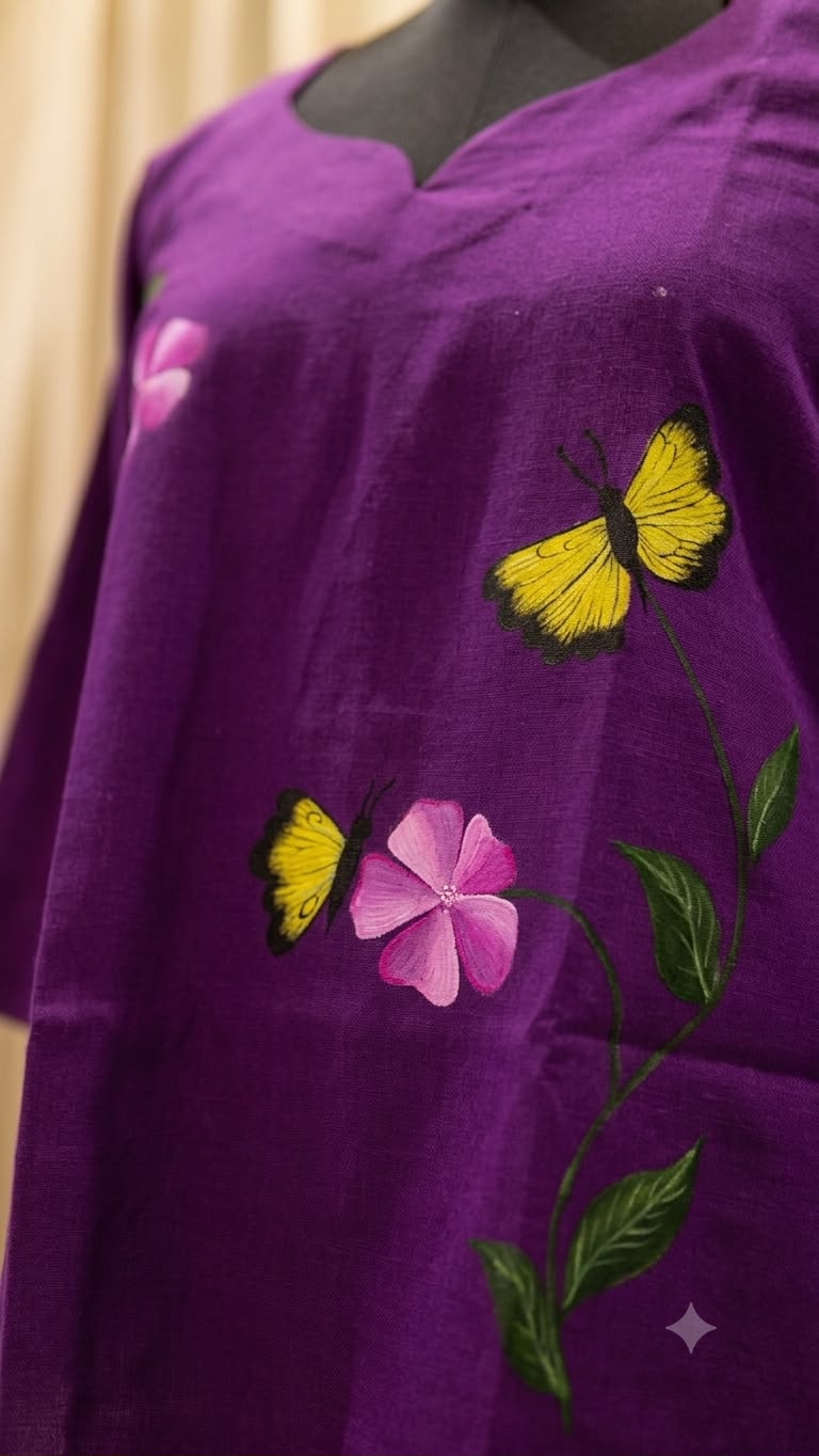 Purple Hand Painted Short Top