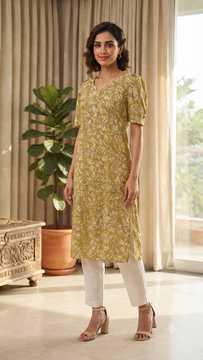 Mustard Yellow Kurti