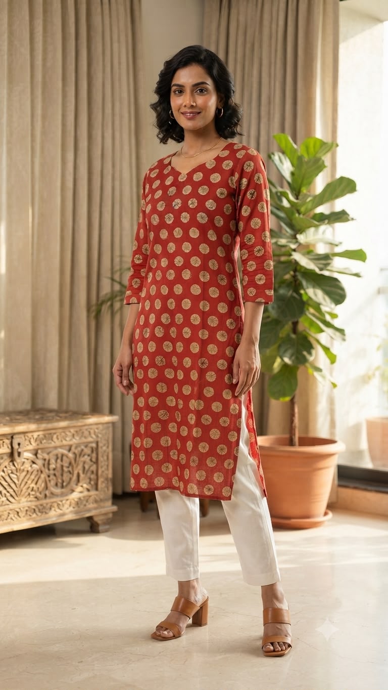 Rust red Kurti