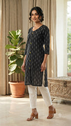 Black Ikkat Kurti