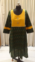 Green Kurti with Yellow Yolk