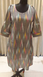 Gray Ikkat Kurti