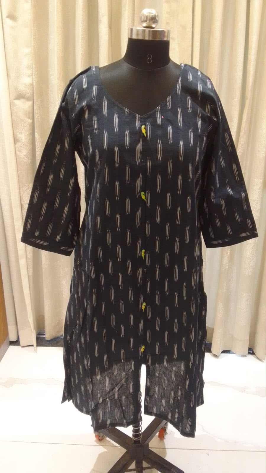 Black Ikkat Kurti