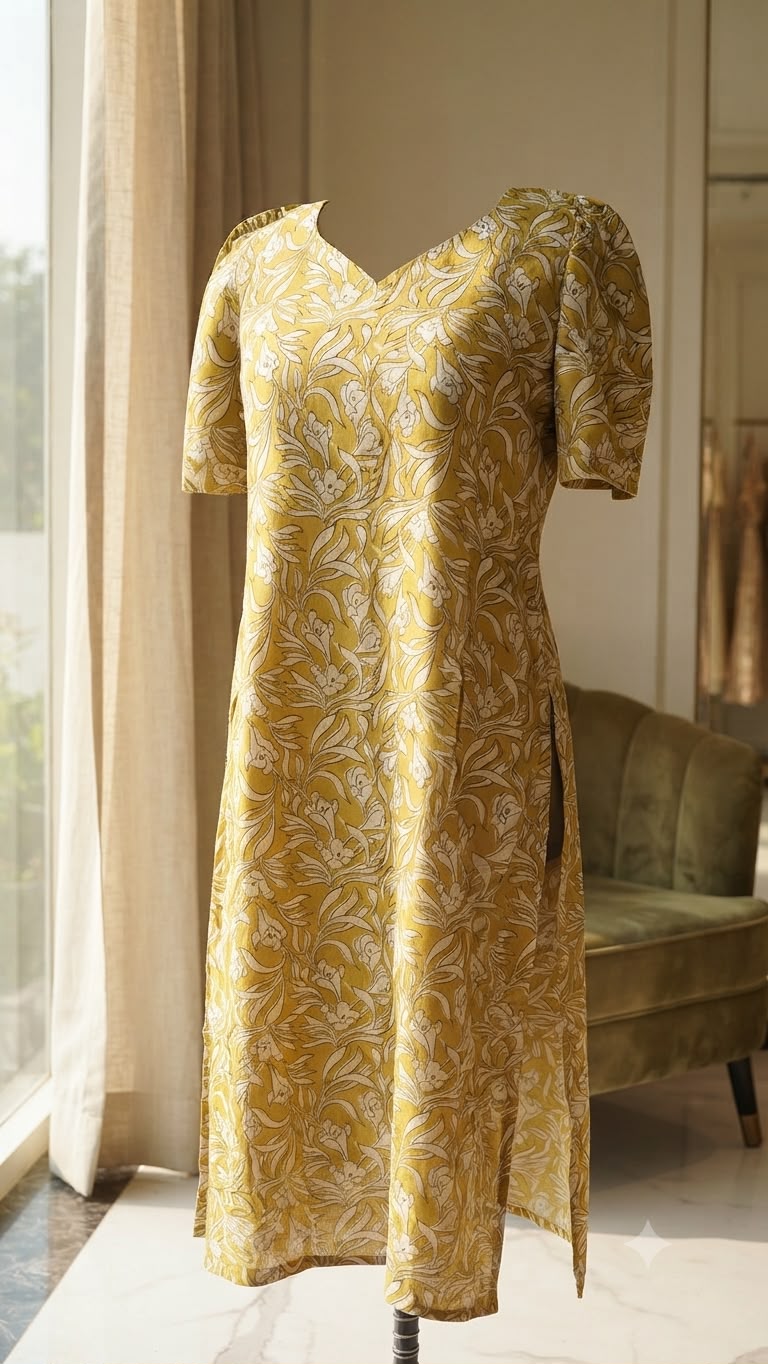 Mustard Yellow Kurti